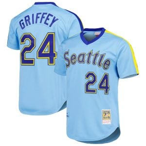 Ken Griffey Jr Seattle Mariners Light Blue Cooperstown Collection Jersey - All Stitched