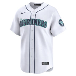Alternative view of Julio Rodriguez Seattle Mariners White Home Limited Jersey - All Stitched