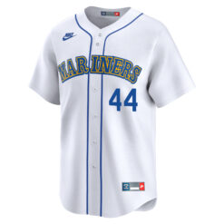 Alternative view of Julio Rodriguez Seattle Mariners White Cooperstown Collection Jersey - All Stitched