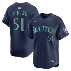 Ichiro Suzuki Seattle Mariners Navy Road Limited Jersey - All Stitched
