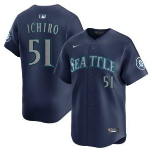 Ichiro Suzuki Seattle Mariners Navy Road Limited Jersey - All Stitched