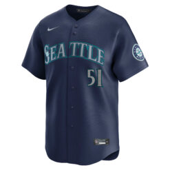 Alternative view of Ichiro Suzuki Seattle Mariners Navy Road Limited Jersey - All Stitched