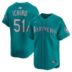 Ichiro Suzuki Seattle Mariners Teal Alternate Limited Jersey - All Stitched
