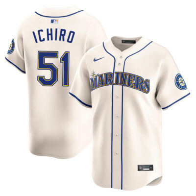 Ichiro Suzuki Seattle Mariners Cream Alternate Jersey - All Stitched