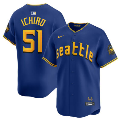 Ichiro Suzuki Seattle Mariners Royal Blue City Connect Limited Jersey - All Stitched