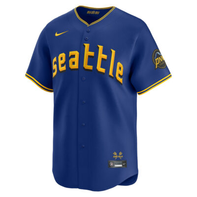 Alternative view of Ichiro Suzuki Seattle Mariners Royal Blue City Connect Limited Jersey - All Stitched