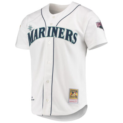 Alternative view of Ichiro Suzuki Seattle Mariners White Cooperstown Collection Jersey - All Stitched