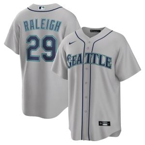 Cal Raleigh Seattle Mariners Grey Road Jersey - All Stitched