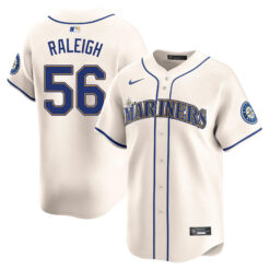 Cal Raleigh Seattle Mariners Cream Alternate Jersey - All Stitched