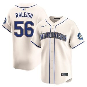 Cal Raleigh Seattle Mariners Cream Alternate Jersey - All Stitched