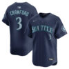 JP Crawford Seattle Mariners Navy Road Limited Jersey - All Stitched