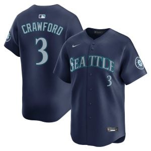 JP Crawford Seattle Mariners Navy Road Limited Jersey - All Stitched