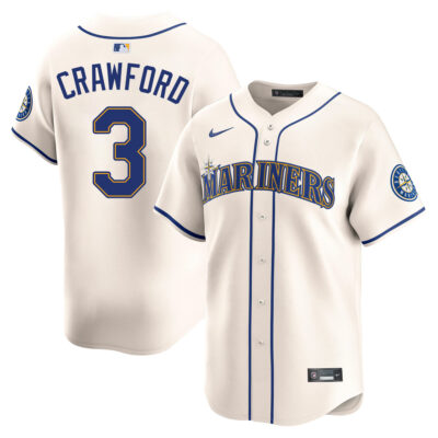 JP Crawford Seattle Mariners Cream Alternate Jersey - All Stitched