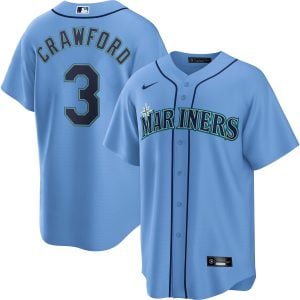 JP Crawford Seattle Mariners Light Blue Alternate Jersey - All Stitched