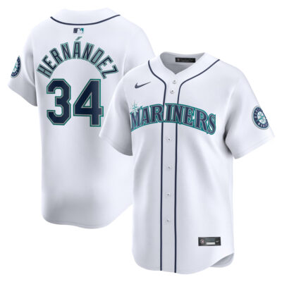 Felix Hernandez Seattle Mariners White Home Limited Jersey - All Stitched