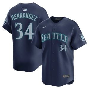 Felix Hernandez Seattle Mariners Navy Road Limited Jersey - All Stitched