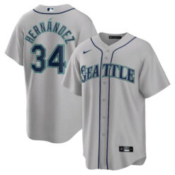 Felix Hernandez Seattle Mariners Grey Road Jersey - All Stitched