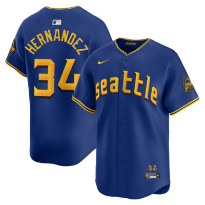 Felix Hernandez Seattle Mariners Royal Blue City Connect Limited Jersey - All Stitched