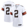 Shedeur Sanders Cleveland Browns White Away Game Jersey - All Stitched