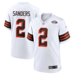 Shedeur Sanders Cleveland Browns White 1946 Throwback Game Jersey - All Stitched