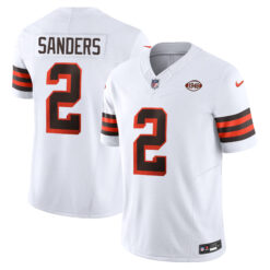 Shedeur Sanders Cleveland Browns White 1946 Throwback Vapor F.U.S.E Limited Jersey - All Stitched