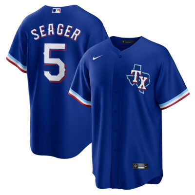 Corey Seager Texas Rangers Royal Blue Alternate Jersey - All Stitched