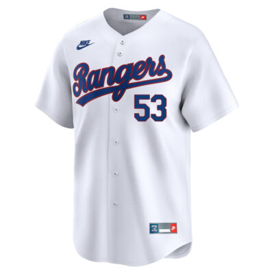 Alternative view of Adolis Garcia Texas Rangers White 1993 Cooperstown Limited Jersey - All Stitched