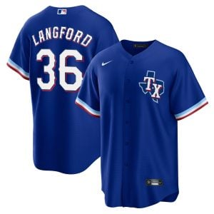 Wyatt Langford Texas Rangers Royal Blue Alternate Jersey - All Stitched
