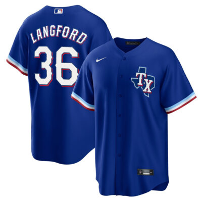 Wyatt Langford Texas Rangers Royal Blue Alternate Jersey - All Stitched