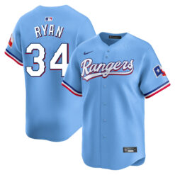 Nolan Ryan Texas Rangers Light Blue Alternate Limited Jersey - All Stitched
