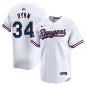 Nolan Ryan Texas Rangers White 2024 Gold Collection Limited Jersey - All Stitched