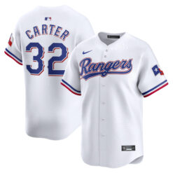 Evan Carter Texas Rangers White Home Limited Jersey - All Stitched
