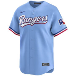 Alternative view of Evan Carter Texas Rangers Light Blue Alternate Limited Jersey - All Stitched