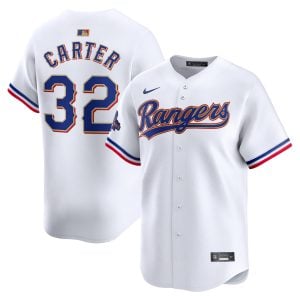 Evan Carter Texas Rangers White 2024 Gold Collection Limited Jersey - All Stitched