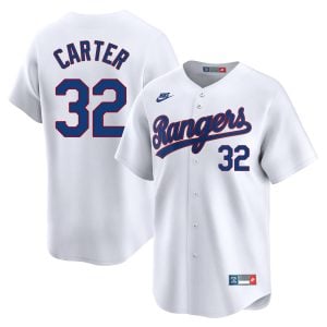 Evan Carter Texas Rangers White 1993 Cooperstown Limited Jersey - All Stitched