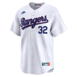 Alternative view of Evan Carter Texas Rangers White 1993 Cooperstown Limited Jersey - All Stitched