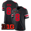 Arvell Reese Ohio State Buckeyes Football Black Game Jersey w/ B1G Patch - All Stitched