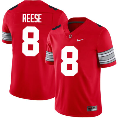 Arvell Reese Ohio State Buckeyes Football Scarlet Alternate Jersey - All Stitched
