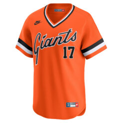 Alternative view of Heliot Ramos San Francisco Giants Orange Cooperstown Collection Jersey - All Stitched