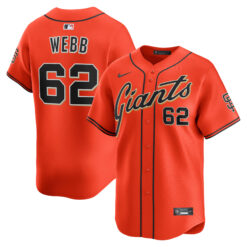 Logan Webb San Francisco Giants Orange Alternate Limited Jersey - All Stitched