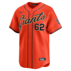 Alternative view of Logan Webb San Francisco Giants Orange Alternate Limited Jersey - All Stitched