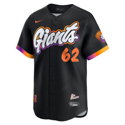 Alternative view of Logan Webb San Francisco Giants Anthracite City Connect Limited Jersey - All Stitched