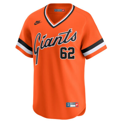 Alternative view of Logan Webb San Francisco Giants Orange Cooperstown Collection Jersey - All Stitched