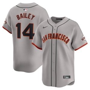 Patrick Bailey San Francisco Giants Grey Road Limited Jersey - All Stitched