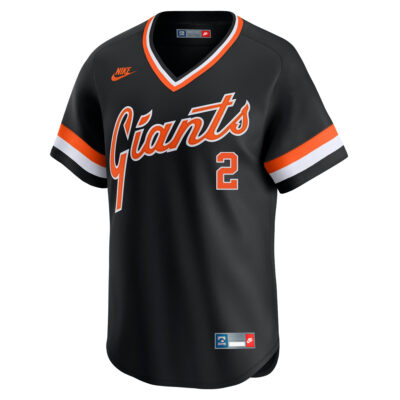 Alternative view of Willy Adames San Francisco Giants Black Cooperstown Collection Jersey - All Stitched