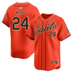 Willie Mays San Francisco Giants Orange Alternate Limited Jersey - All Stitched