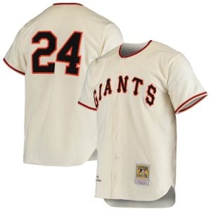 Willie Mays San Francisco Giants Black Cooperstown Collection Jersey - All Stitched