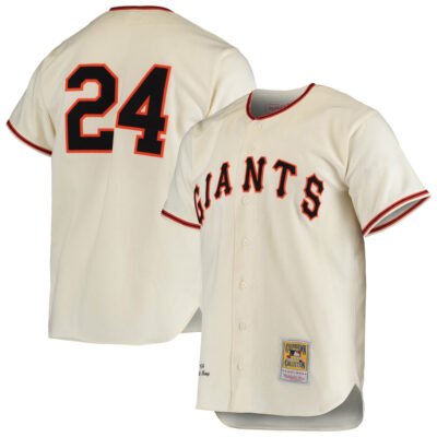 Willie Mays San Francisco Giants Black Cooperstown Collection Jersey - All Stitched