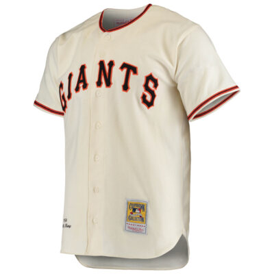 Alternative view of Willie Mays San Francisco Giants Black Cooperstown Collection Jersey - All Stitched