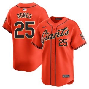 Barry Bonds San Francisco Giants Orange Alternate Limited Jersey - All Stitched